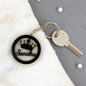 Customised Name Crown Keychain, Customised Housewarming Gifts