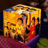Personalised Cube Lamp with Rakhi n Two Chocolates