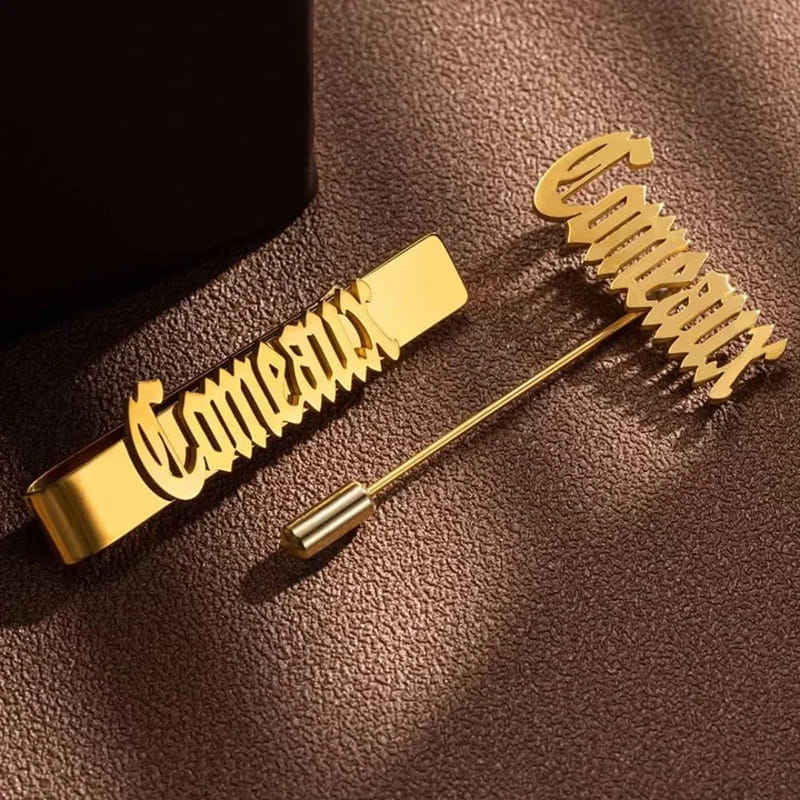 Personalised Cufflinks N Tie Bar Set