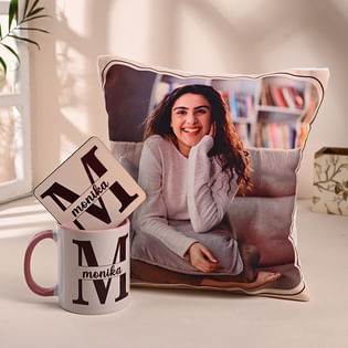 Personalised Cushion N Mug Set