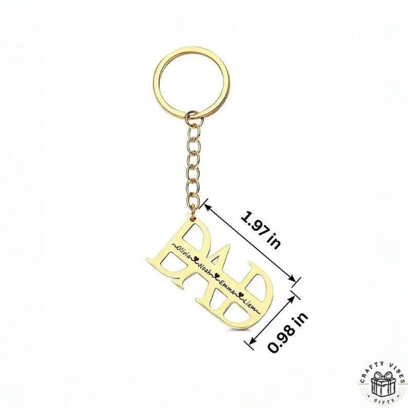 Personalised Dad Fam Love Keychain
