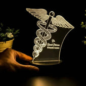 Personalised Doctor Caduceus Led Lamp