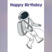 Spaceman Personalised E-Greeting Cards For Birthday