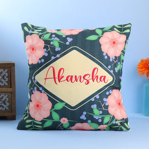Floral Print Personalised Cushion