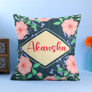 Floral Print Personalised Cushion