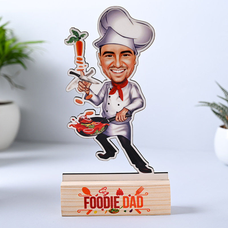 Personalised Foodie Dad Caricature-USA