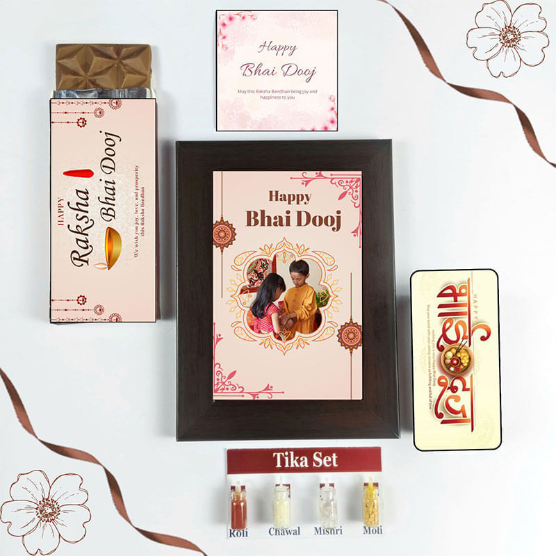 Personalised Frame N Chocolate Bhai Dooj Gift Set