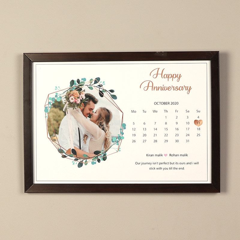 Personalised Framed Anniversary Date Calendar