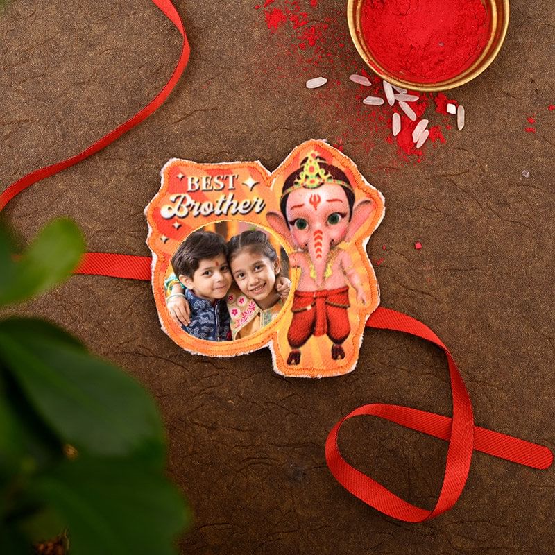 Personalised Ganesha Rakhi Pack - One Ganesha Personalised Rakhi