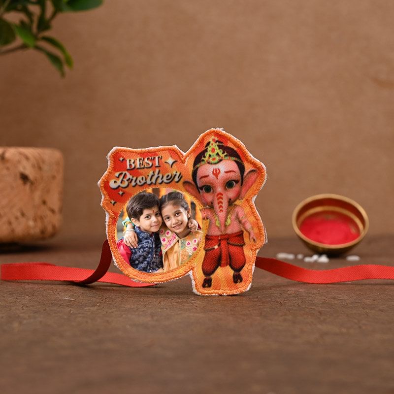 One Ganesha Personalised Rakhi - Personalised Ganesha Rakhi Pack