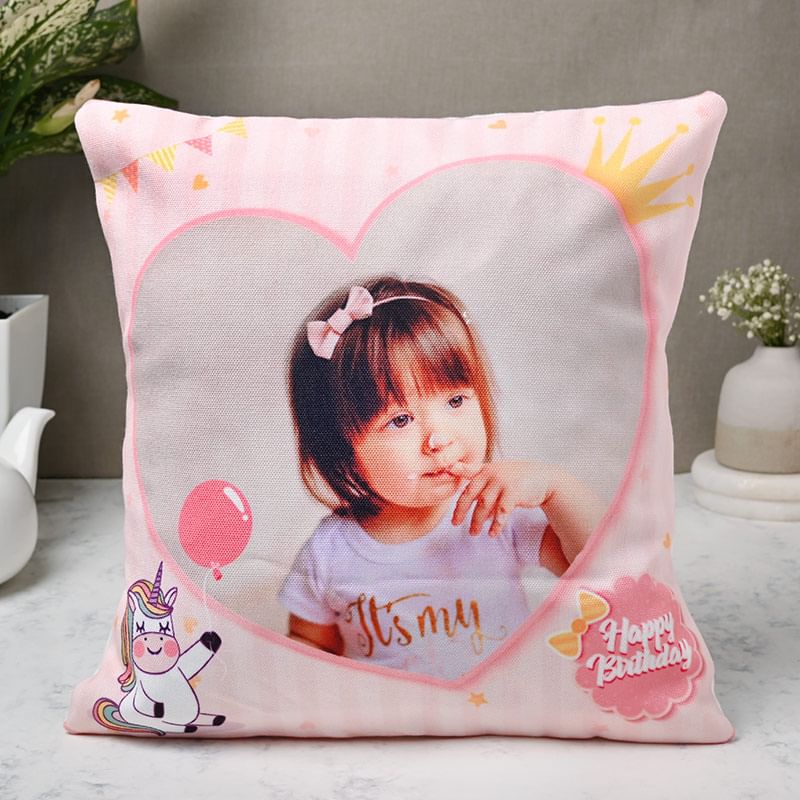 Personalised Birthday Gift - Pink cushion