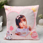 Personalised Baby girl Pink cushion