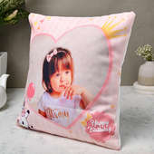 Personalised Baby girl Pink cushion
