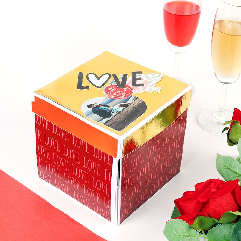 Golden And Red Love Box