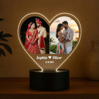 Personalised Heart Anniversary Led Lamp