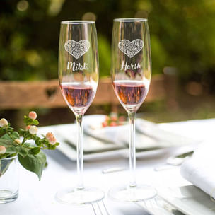 Personalised Flute Heart Glasses-UAE