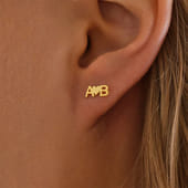 Personalised Heart Initial Stud Earrings
