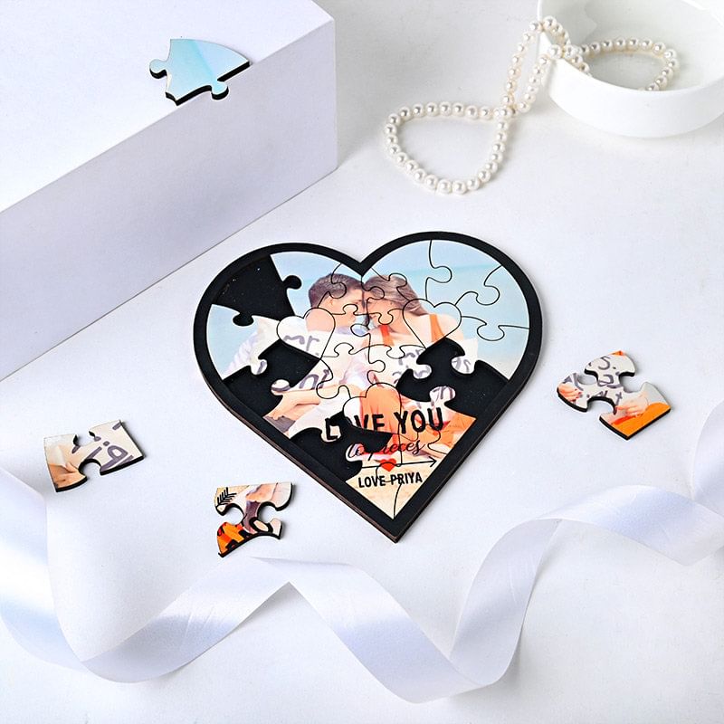 Personalised Heart Puzzle Frame For Valentines Day