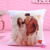 Personalised Hearts Print Cushion