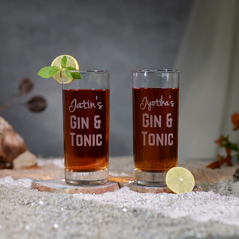 Personalised Highball Glass Duo For Couple