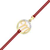 Personalised Initial Gold N Diamond Rakhi