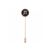 Personalised Initials Black Brooch Pin