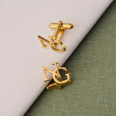 Personalised Initials Sleek Golden Cufflinks