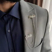 Personalised Interlinked Couple Brooch