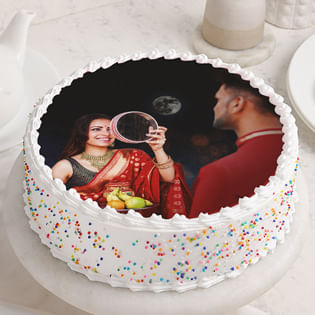 Personalised Karwa Chauth Photo Cake