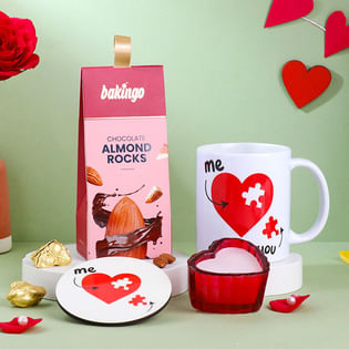 Personalised Keychain With Mug Coaster N Chocolates