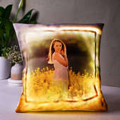 led personalised photo cushion