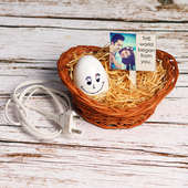 Personalised Love Nest Lamp in Basket