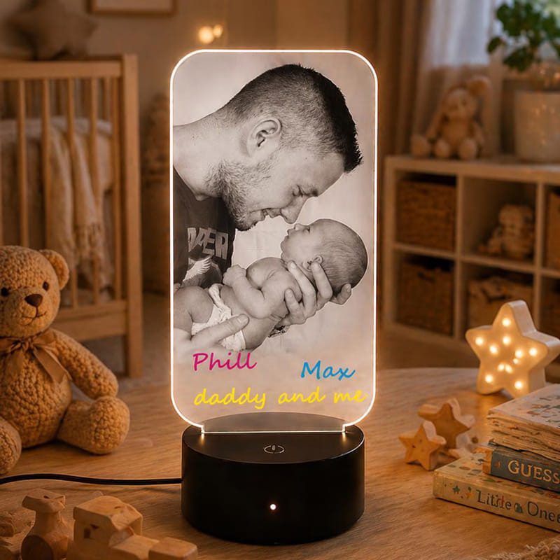 Personalised Me N Dad Led Lamp
