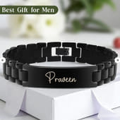 Personalised Men Black Metal Bracelet
