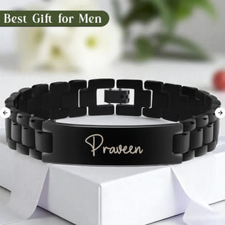 Personalised Men Black Metal Bracelet