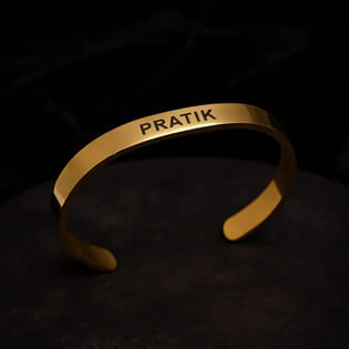 Personalised Men Golden Kada