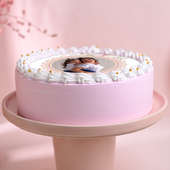 Side View of Personalised Mom Special Photo Cake