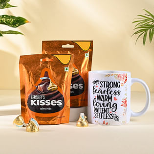 Personalised Mug And Hersheys Kisses Chocolates Hamper
