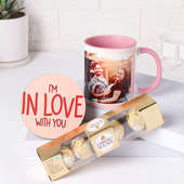 Personalised Mug Coaster n Choco Delights for Anniversary