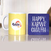 Personalised Mug N Coaster Karwa Chauth Combo
