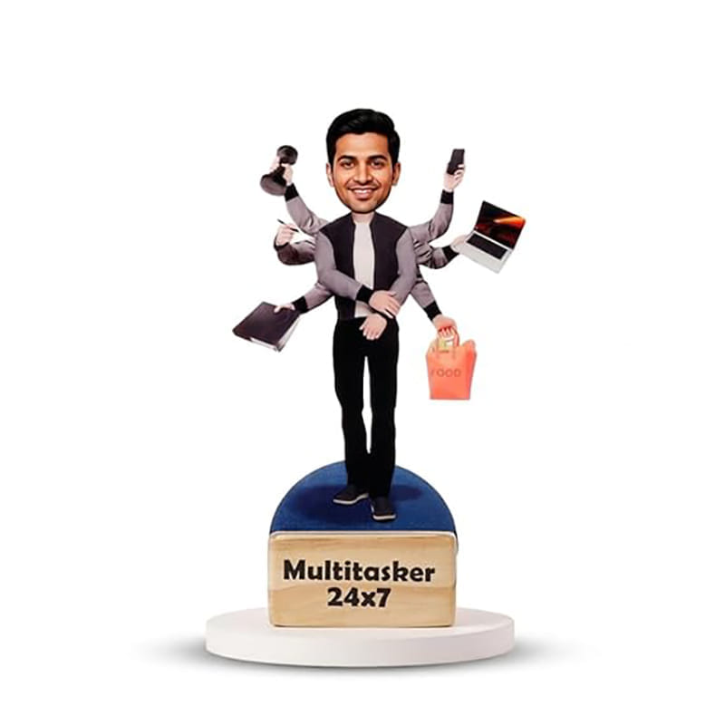 Personalised Multitasker Man Caricature