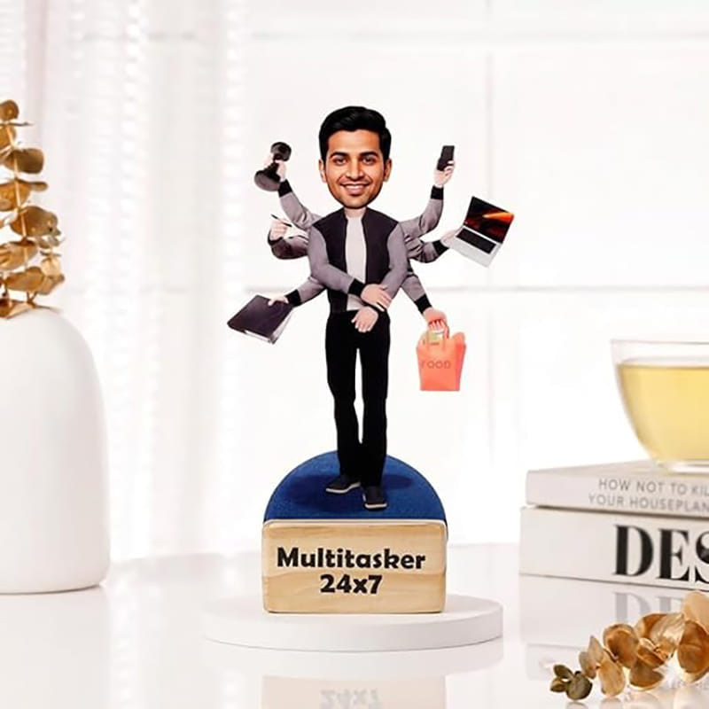 Personalised Multitasker Man Caricature