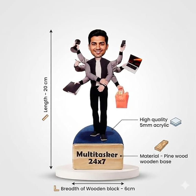 Personalised Multitasker Man Caricature