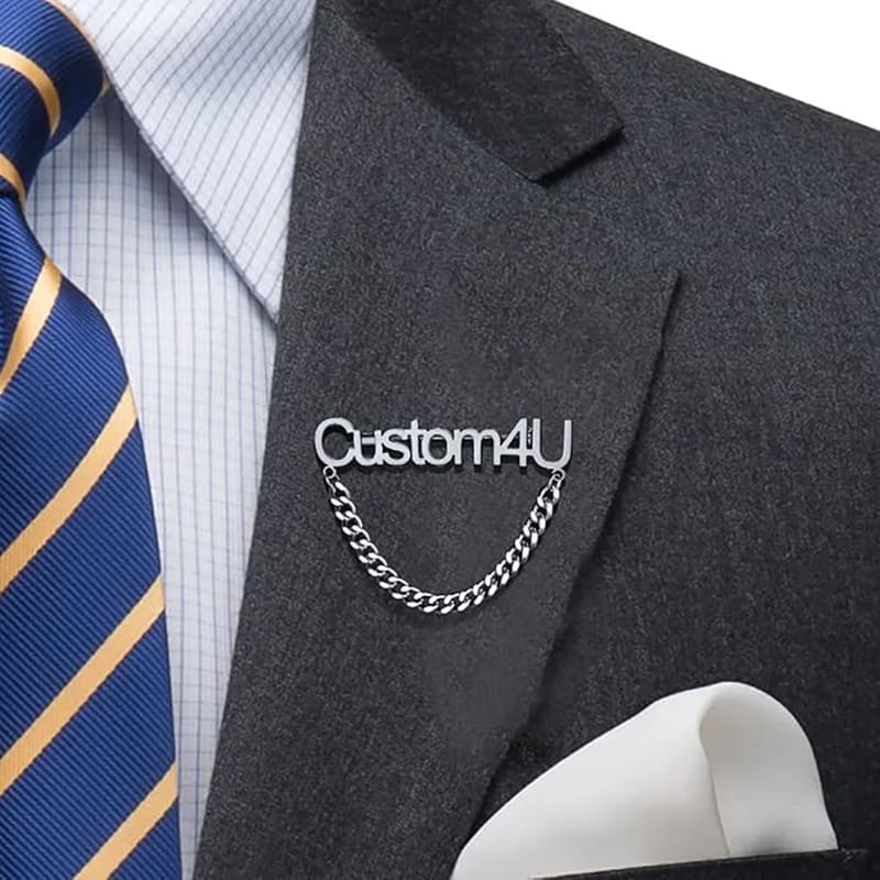 Personalised Name Chain Brooch
