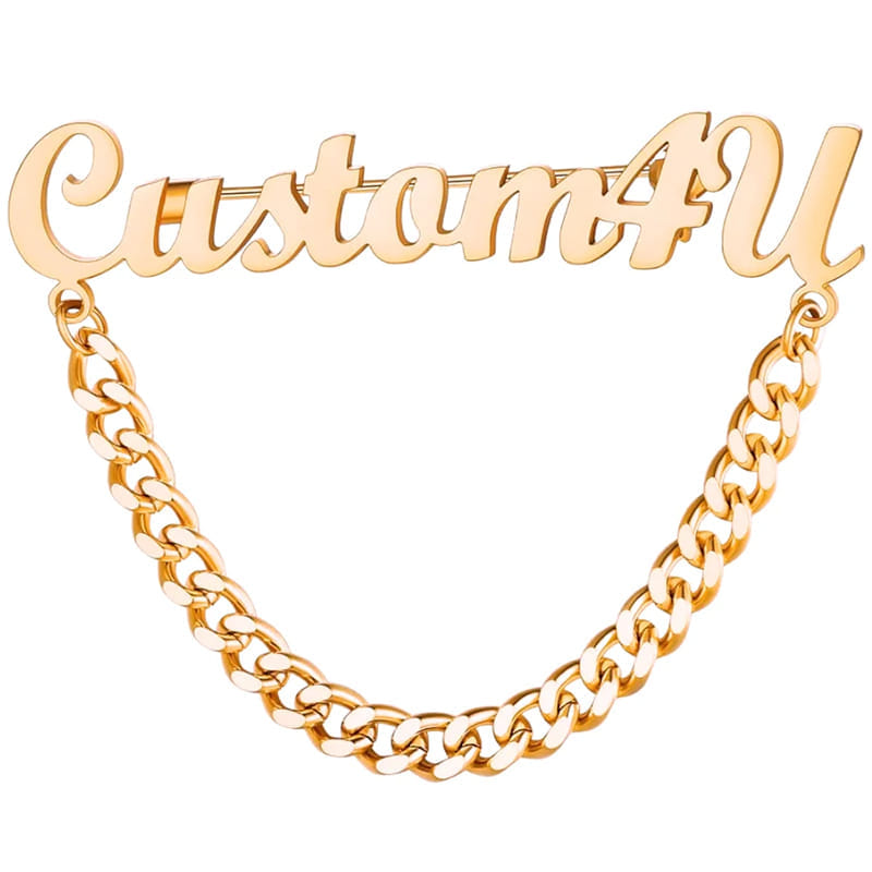 Personalised Name Chain Brooch