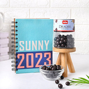 Personalised Diary n Coffee Dragees: Personalised new year gifts
