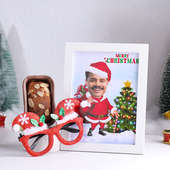 Personalised Photo Frame N Plum Cake Christmas Hamper