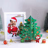 Xmas Personalised Photo Frame With Card N Decorative Pouch