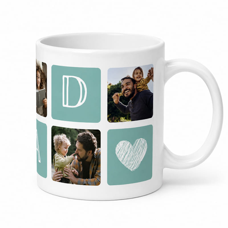 Personalised Photo Grid Mug For Dad