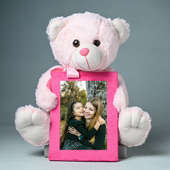 Mothers Day Personalised Pink Teddy With Photo Frame Online